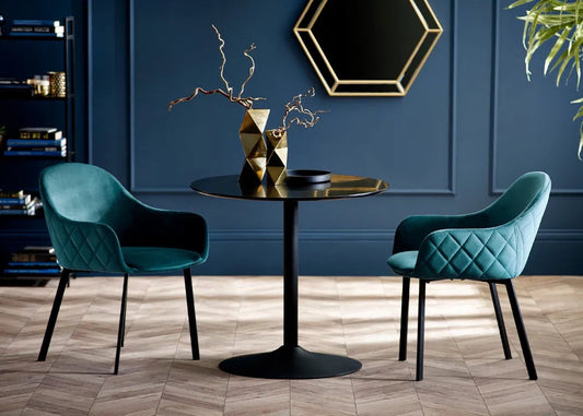 Nero 80cm Round Dining Table Black – Compact Style and Contemporary Functionality