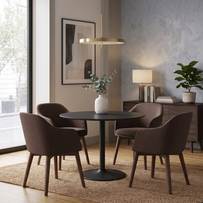 Nero 80cm Round Dining Table Black