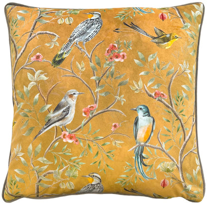 Orient Chinoiserie Cushion Gold – Luxurious Velvet and Timeless Oriental Elegance