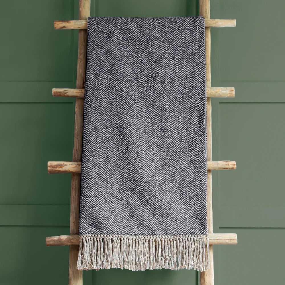 Oryx Woven Throw Charcoal – Understated Sophistication and British Craftsmanship