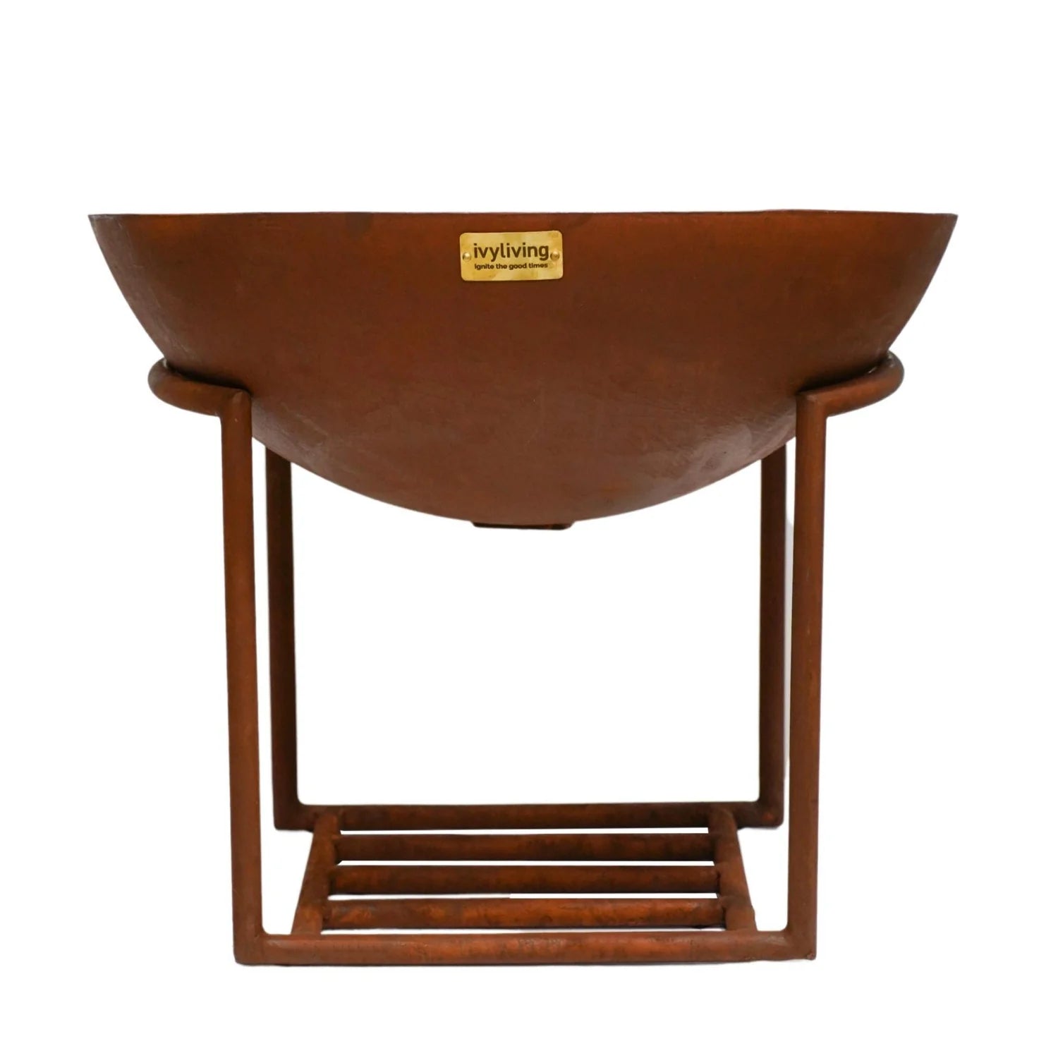 Extend your outdoor gatherings with this XL cast iron fire bowl with stand in Rust. Neatly elevated on a geometric stand, this rustic fire bowl brings instant warmth to your space, Shop online now at www.nobleandnook.co.uk