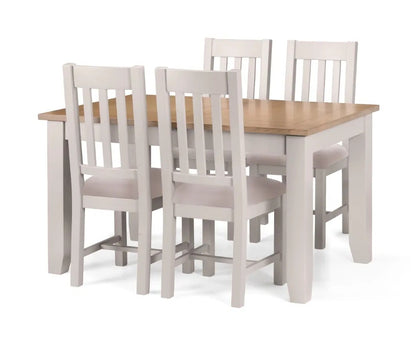 Bring understated charm to your dining area with the Richmond Dining Chair in Elephant Grey and Pale Oak. A classic high-back design & comfortably padded pewter linen seat. Shop online today at www.nobleandnook.co.uk