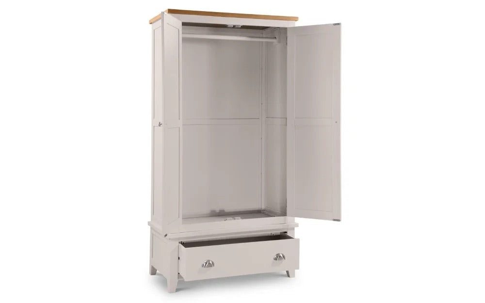 Richmond 2 Door 1 Drawer Wardrobe | Elephant Grey & Oak