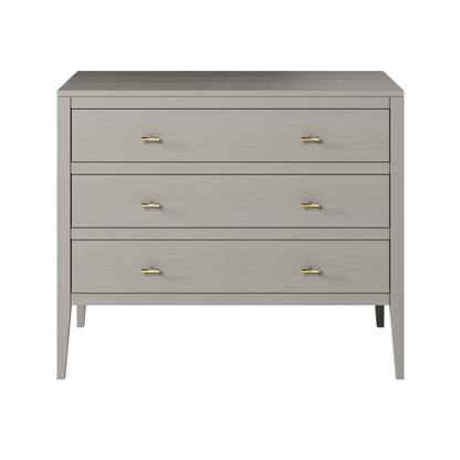 Shop the Radford Chest of Drawers in grey solid oak with three drawers by D.I. Designs. FREE UK MAINLAND DELIVERY. Shop online now at www.dorsbien.co.uk