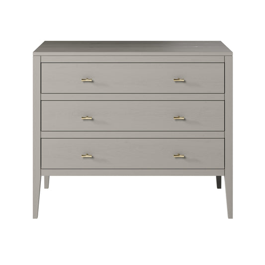 Shop the Radford Chest of Drawers in grey solid oak with three drawers by D.I. Designs. FREE UK MAINLAND DELIVERY. Shop online now at www.dorsbien.co.uk