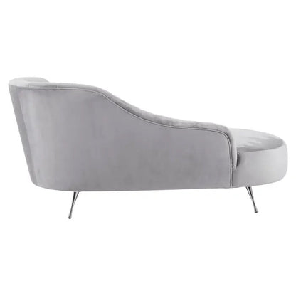 This Grey Velvet Chaise Longue is a sophisticated fusion of modern design and timeless elegance. Ideal for contemporary interiors with a classic touch. Shop online today at www.nobleandnook.co.uk