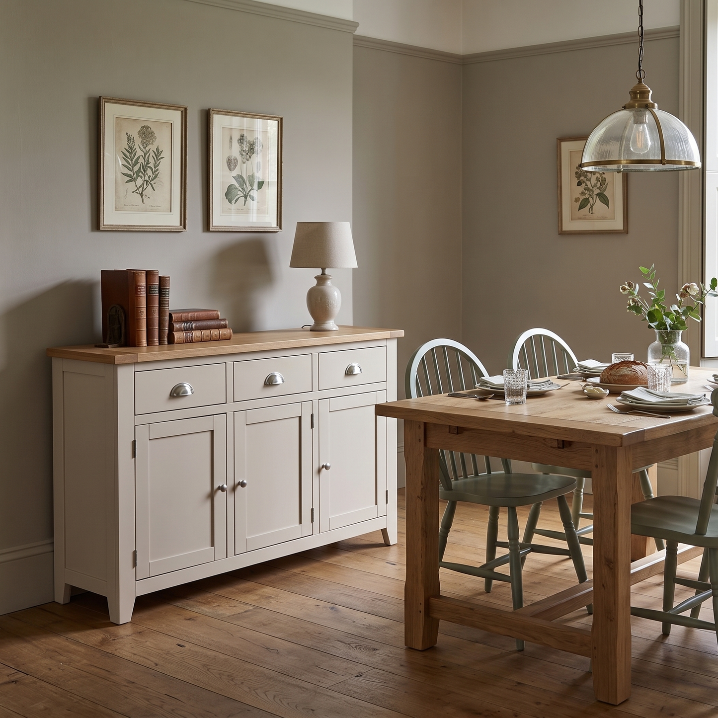 Dining room with sideboard and dining table