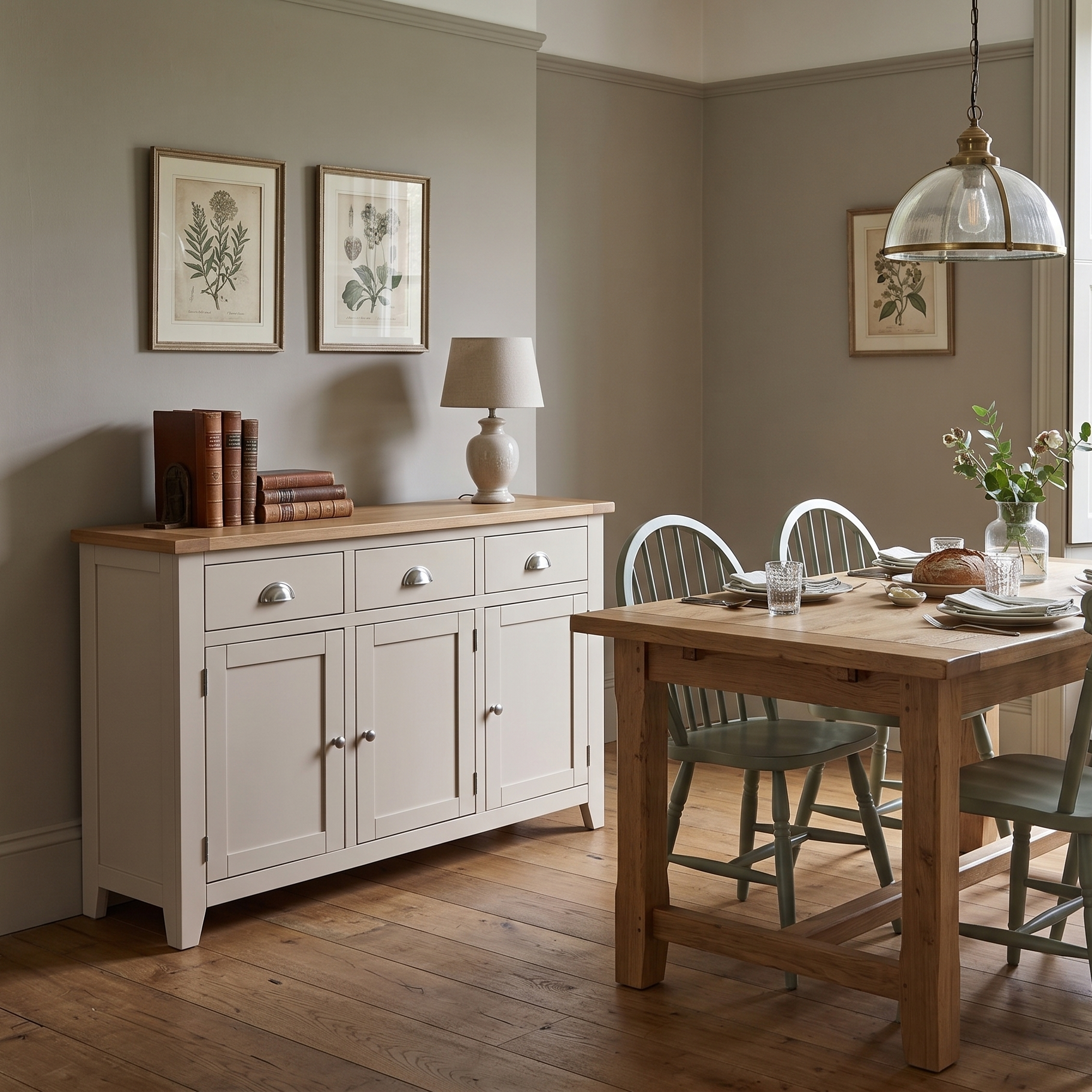 Dining room with sideboard and dining table
