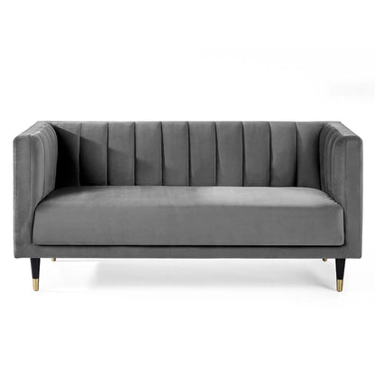 Shop the stylish scalloped sofa in soft teal velvet with fluted back design and brass tip legs. FREE UK MAINLAND DELIVERY. Shop online now at www.nobleandnook.co.uk