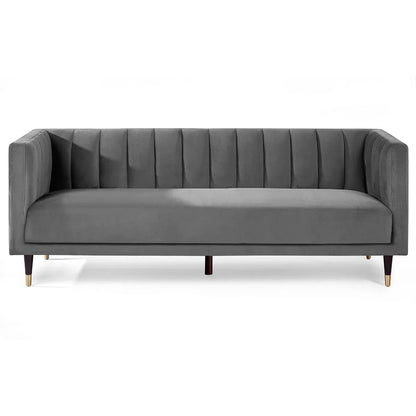 Scalloped Back 3 Seater Sofa in Teal or Grey Velvet