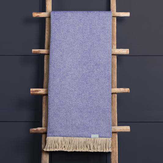 Selkirk 136x200cm Woven Throw Violet – British Craftsmanship and Timeless Texture