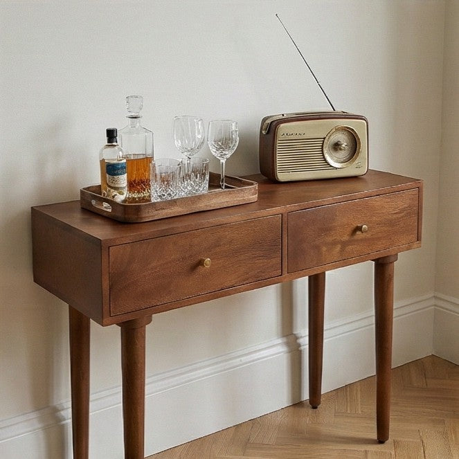 Scandinavian Walnut Oslo Console, Dressing Table or Desk