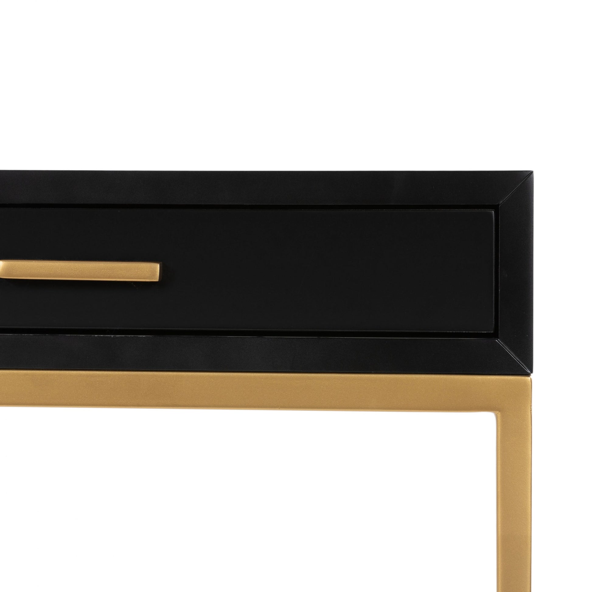Shop the Berkeley Bedside Table in Black with fine tapered gold finished legs. FREE UK Mainland Delivery. Shop online today at www.nobleandnook.co.uk
