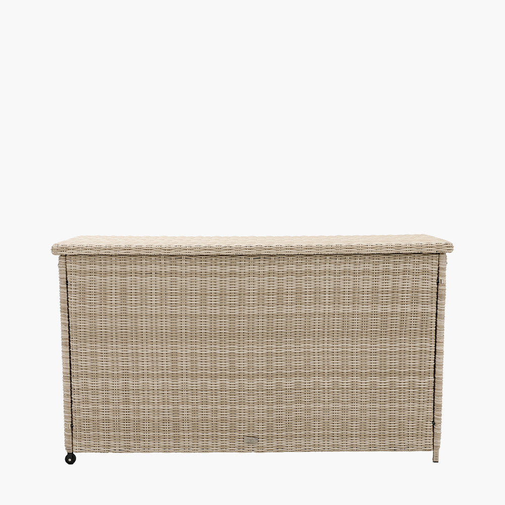 Wicker storage chest on a white background