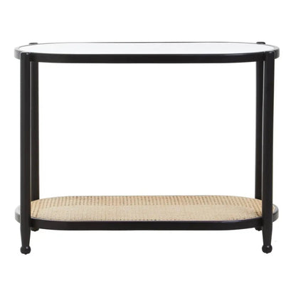 Savanna Console Table | Sustainable Elm Wood & Rattan Weave