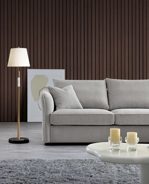 Shop the Aluxo Rubin Corner Chaise in Pebble Boucle, the epitome of luxury and comfort. It's organic curves and contemporary boucle fabric, in a range of neutral tones, make it a statement piece in any home. Shop online today at www.nobleandnook.co.uk