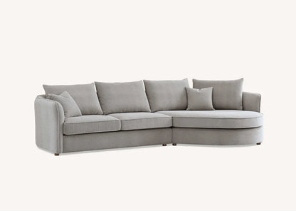 Shop the Aluxo Rubin Corner Chaise in Pebble Boucle, the epitome of luxury and comfort. It's organic curves and contemporary boucle fabric, in a range of neutral tones, make it a statement piece in any home. Shop online today at www.nobleandnook.co.uk