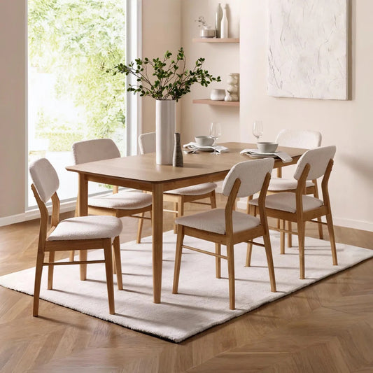 Dimensions: W180–220xD90xH76cm - Perfectly sized for both everyday meals and larger gatherings, this table expands effortlessly from 180 cm to 220 cm. Available at www.nobleandnook.co.uk