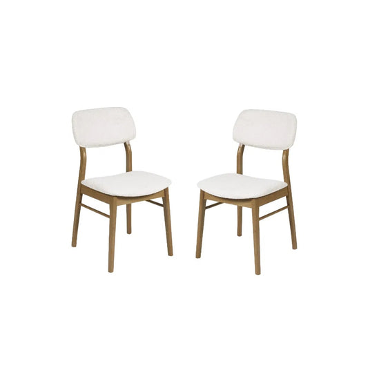 Dimensions: H85 x W56 x D45 cm. Luxurious White Boucle Upholstery adds a rich, tactile finish that feels both inviting and sophisticated. Ergonomically designed for lasting comfort and support during long meals and conversations. 