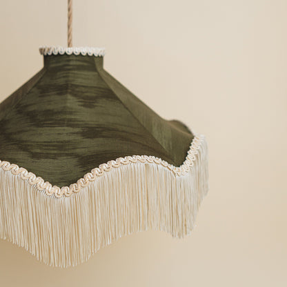 The Daisy Moiré Lampshade | Olive