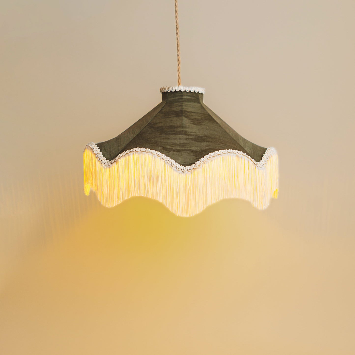 The Daisy Moiré Lampshade | Olive