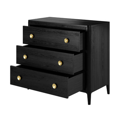 Shop the Abberley Chest of Drawers crafted in Black stained solid oak with visible grain by D.I. Designs. FREE UK MAINLAND DELIVERY. Shop online now at www.nobleandnook.co.uk