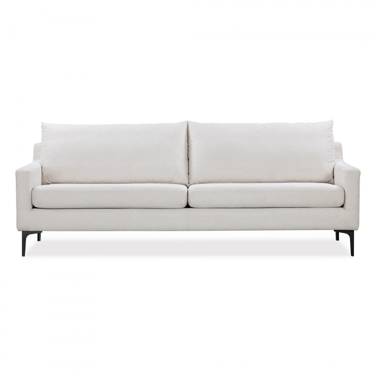 Shop the luxury Himbleton Sofa, crafted in a neutral textured fabric with powder coated steel legs. Shop online now at www.nobleandnook.co.uk