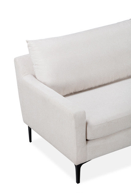 Shop the luxury Himbleton Sofa, crafted in a neutral textured fabric with powder coated steel legs. Shop online now at www.nobleandnook.co.uk