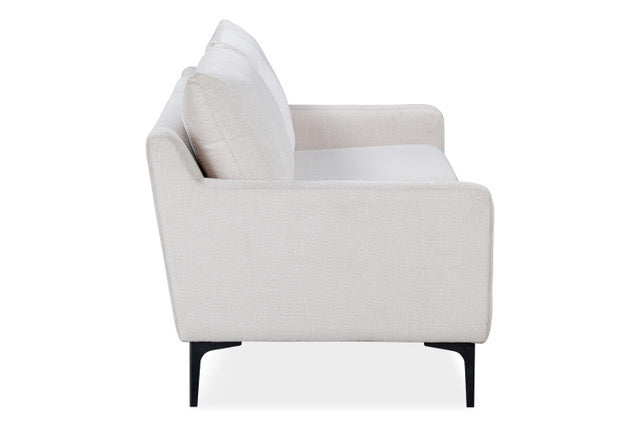Shop the luxury Himbleton Sofa, crafted in a neutral textured fabric with powder coated steel legs. Shop online now at www.nobleandnook.co.uk