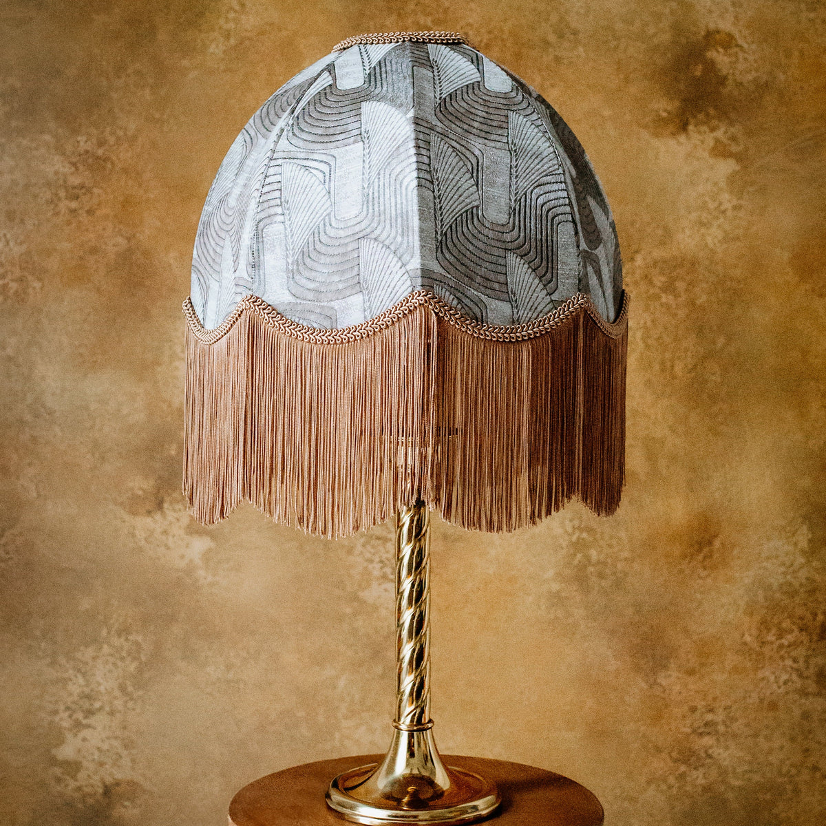 The Marianne Fringed Lampshade | Bronze Geometric