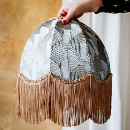 The Marianne Fringed Lampshade | Bronze Geometric