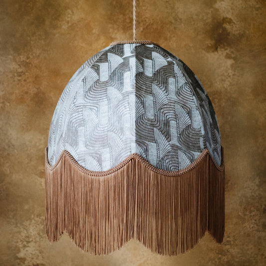 The Marianne Fringed Lampshade | Bronze Geometric