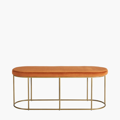 Featuring luxurious Tobacco velvet and a sleek champagne gold metal frame, the this bench is a refined and useful addition to any space. FREE UK MAINLAND DELIVERY on orders over £100.  Shop online now at www.nobleandnook.co.uk