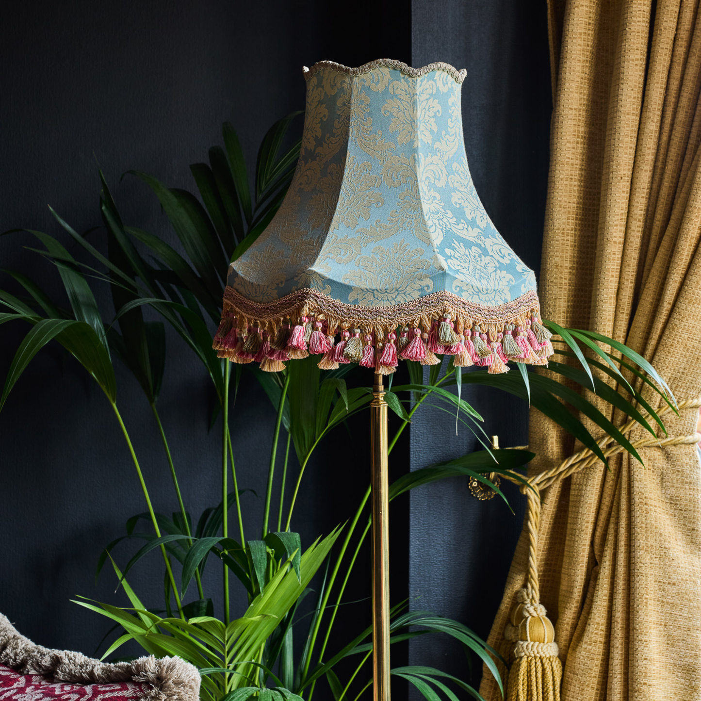 The Topaz Damask Lampshade | Teal & Cream