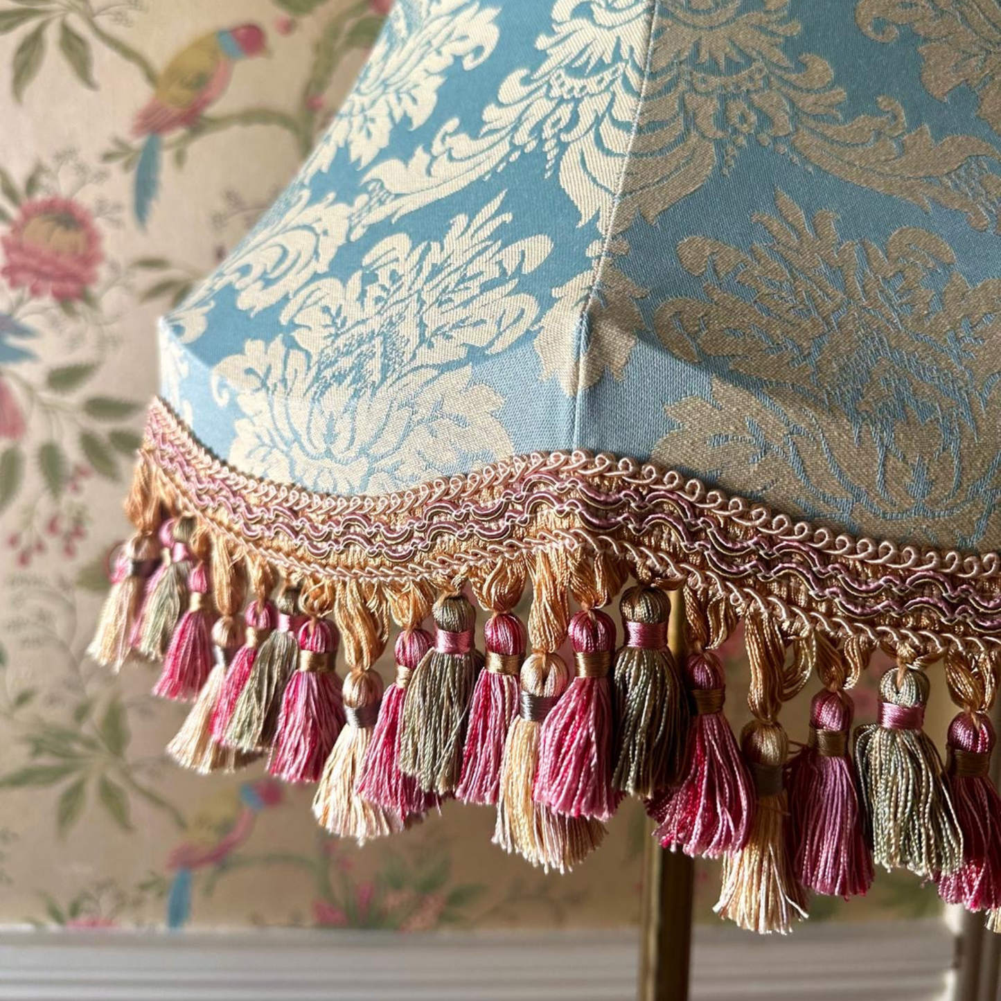 The Topaz Damask Lampshade | Teal & Cream