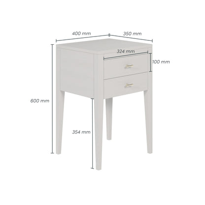 Radford 2 Drawer Bedside Table in Grey Oak