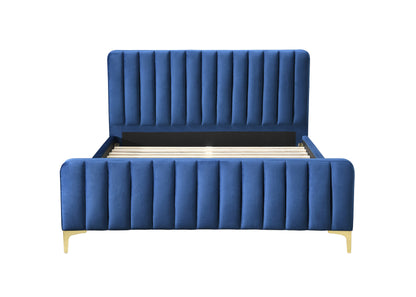 Shop this sophisticated midnight blue velvet bed frame, designed to blend luxury with functionality. FREE UK Mainland Delivery. Shop online today at www.nobleandnook.co.uk