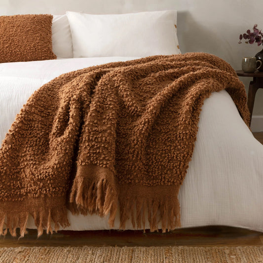 Ulsmere Woven Throw Ginger – Warm Texture and Effortless Style