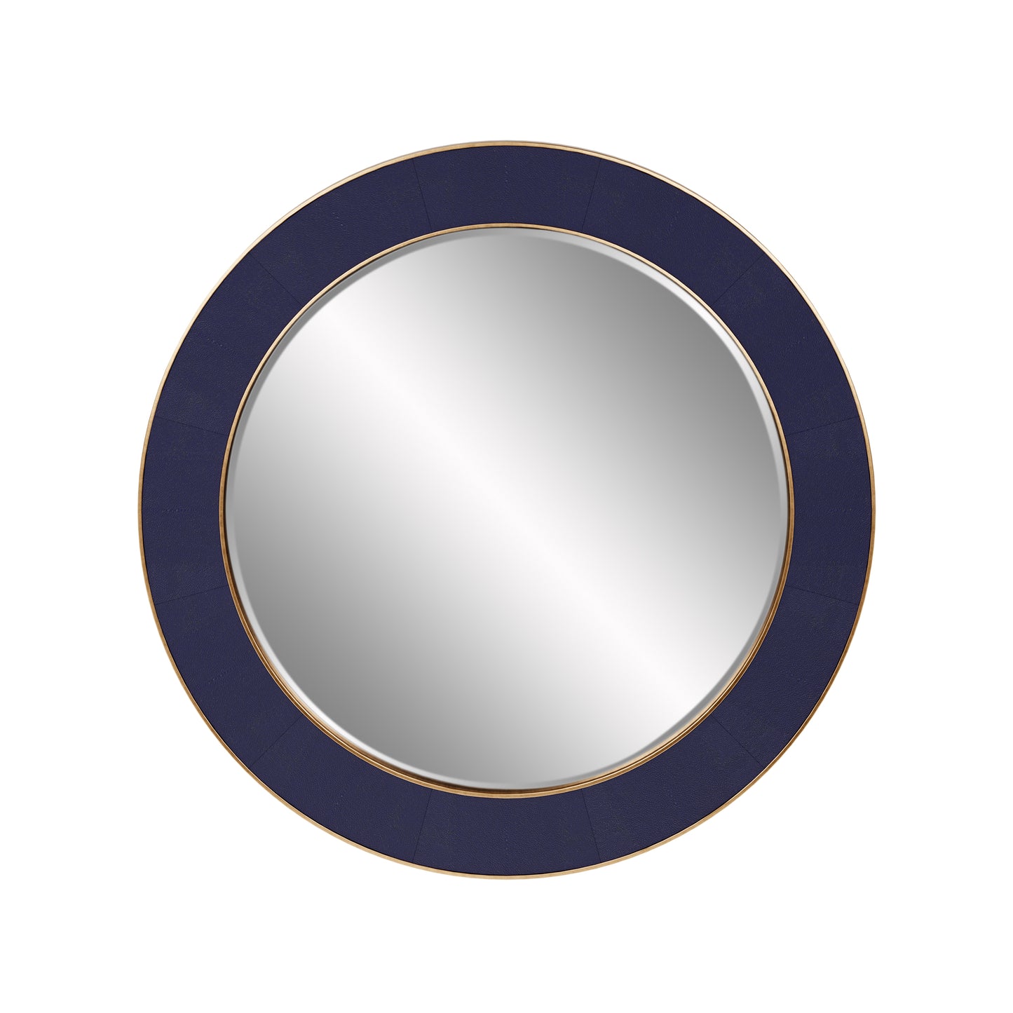 The Willersley Blue Round Mirror features a faux shagreen navy finish and a brass style surround, creating a luxurious and timeless addition to any space. FREE UK MAINLAND DELIVERY. Shop online now at www.nobleandnook.co.uk
