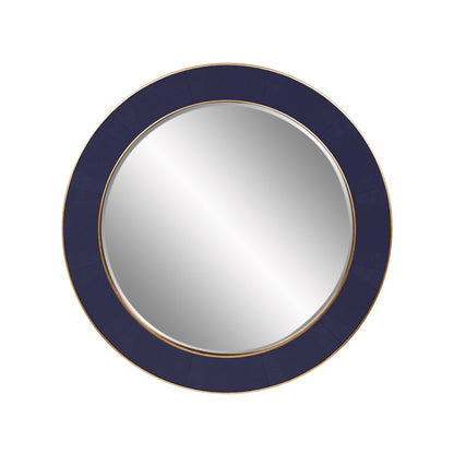 The Willersley Blue Round Mirror features a faux shagreen navy finish and a brass style surround, creating a luxurious and timeless addition to any space. FREE UK MAINLAND DELIVERY. Shop online now at www.nobleandnook.co.uk