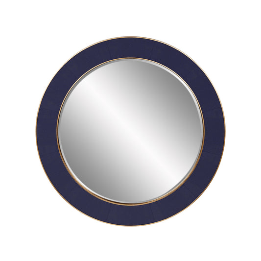 The Willersley Blue Round Mirror features a faux shagreen navy finish and a brass style surround, creating a luxurious and timeless addition to any space. FREE UK MAINLAND DELIVERY. Shop online now at www.nobleandnook.co.uk