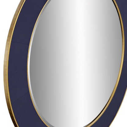 The Willersley Blue Round Mirror features a faux shagreen navy finish and a brass style surround, creating a luxurious and timeless addition to any space. FREE UK MAINLAND DELIVERY. Shop online now at www.nobleandnook.co.uk