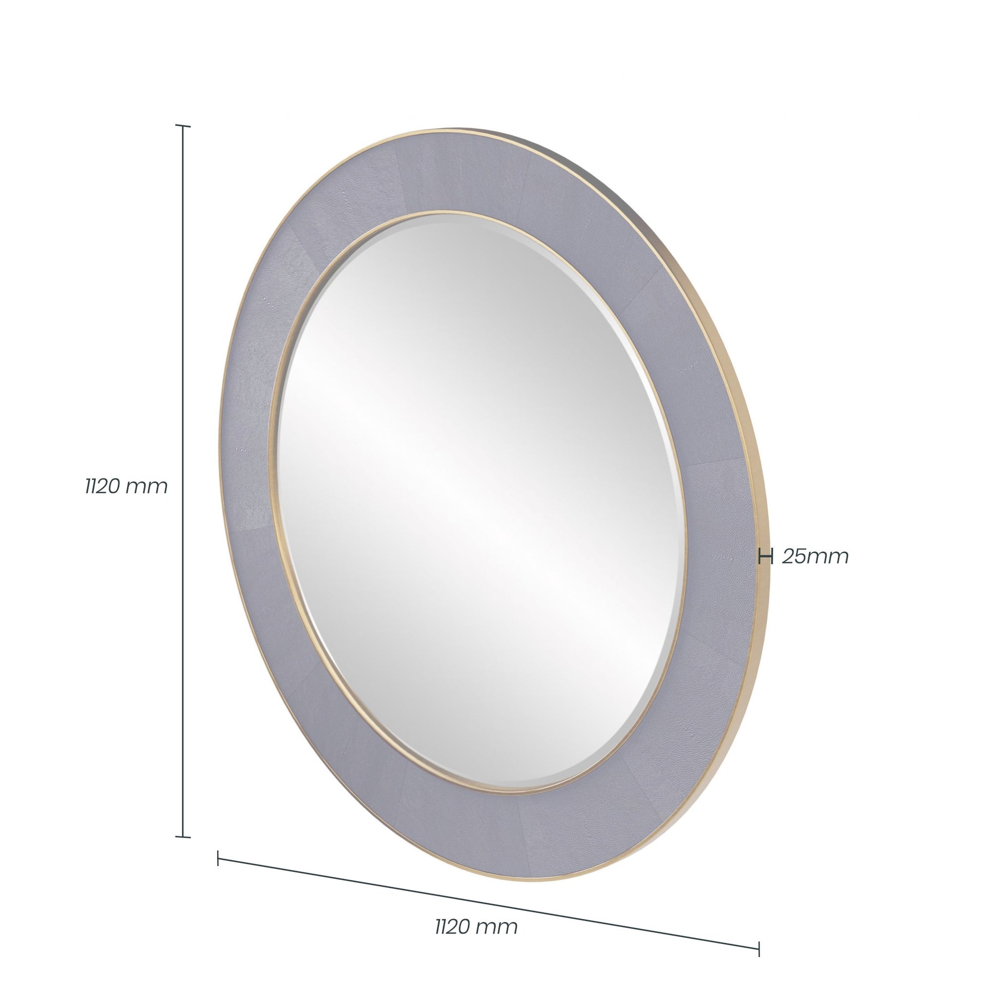 The Willersley Blue Round Mirror features a faux shagreen navy finish and a brass style surround, creating a luxurious and timeless addition to any space. FREE UK MAINLAND DELIVERY. Shop online now at www.nobleandnook.co.uk