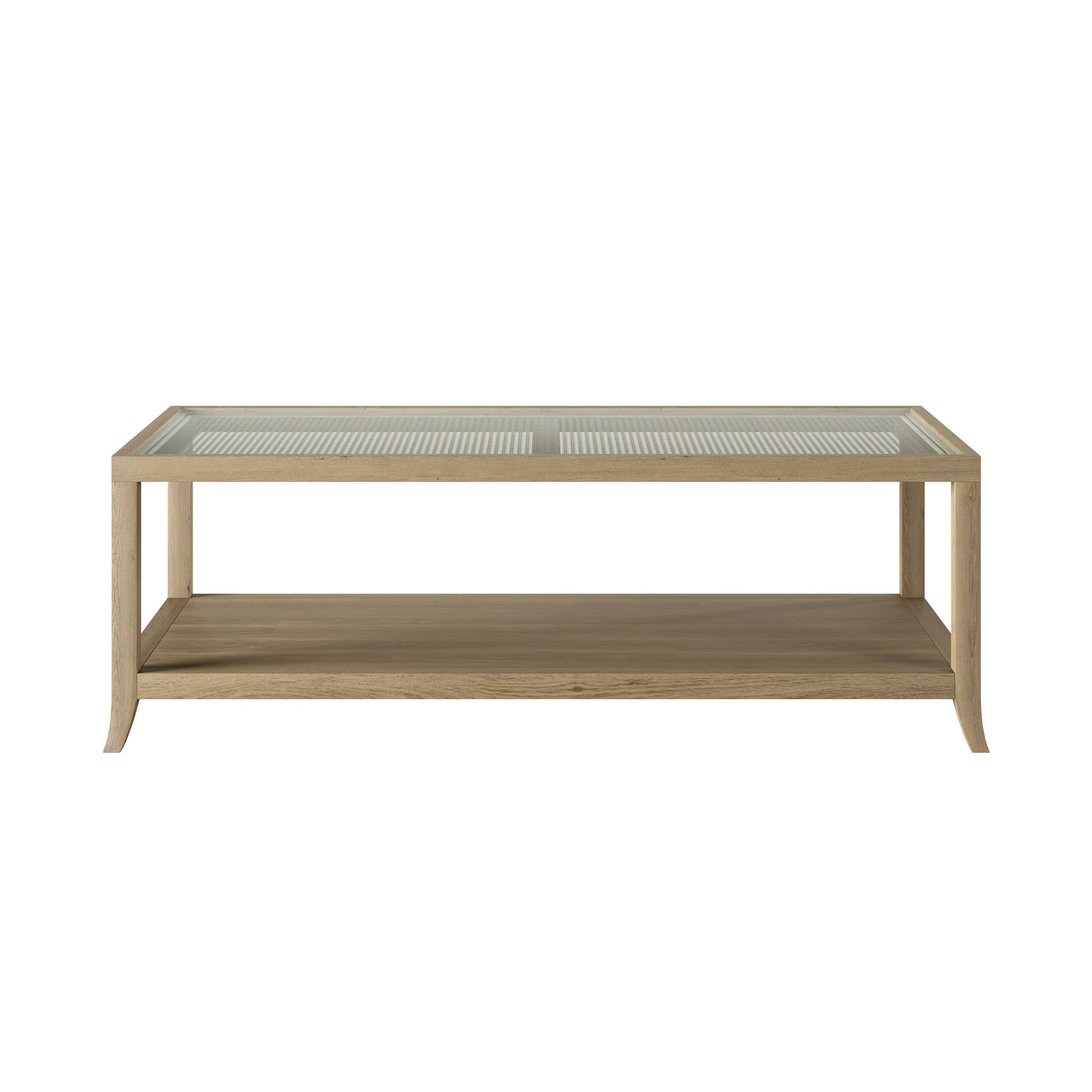 Shop the Witley Coffee Table in grey oak with a glass top that sits on a rattan latticed underside. FREE UK MAINLAND DELIVERY. Shop online now at www.nobleandnook.co.uk