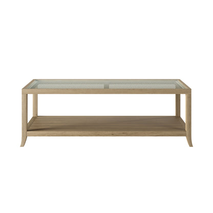 Shop the Witley Coffee Table in grey oak with a glass top that sits on a rattan latticed underside. FREE UK MAINLAND DELIVERY. Shop online now at www.nobleandnook.co.uk