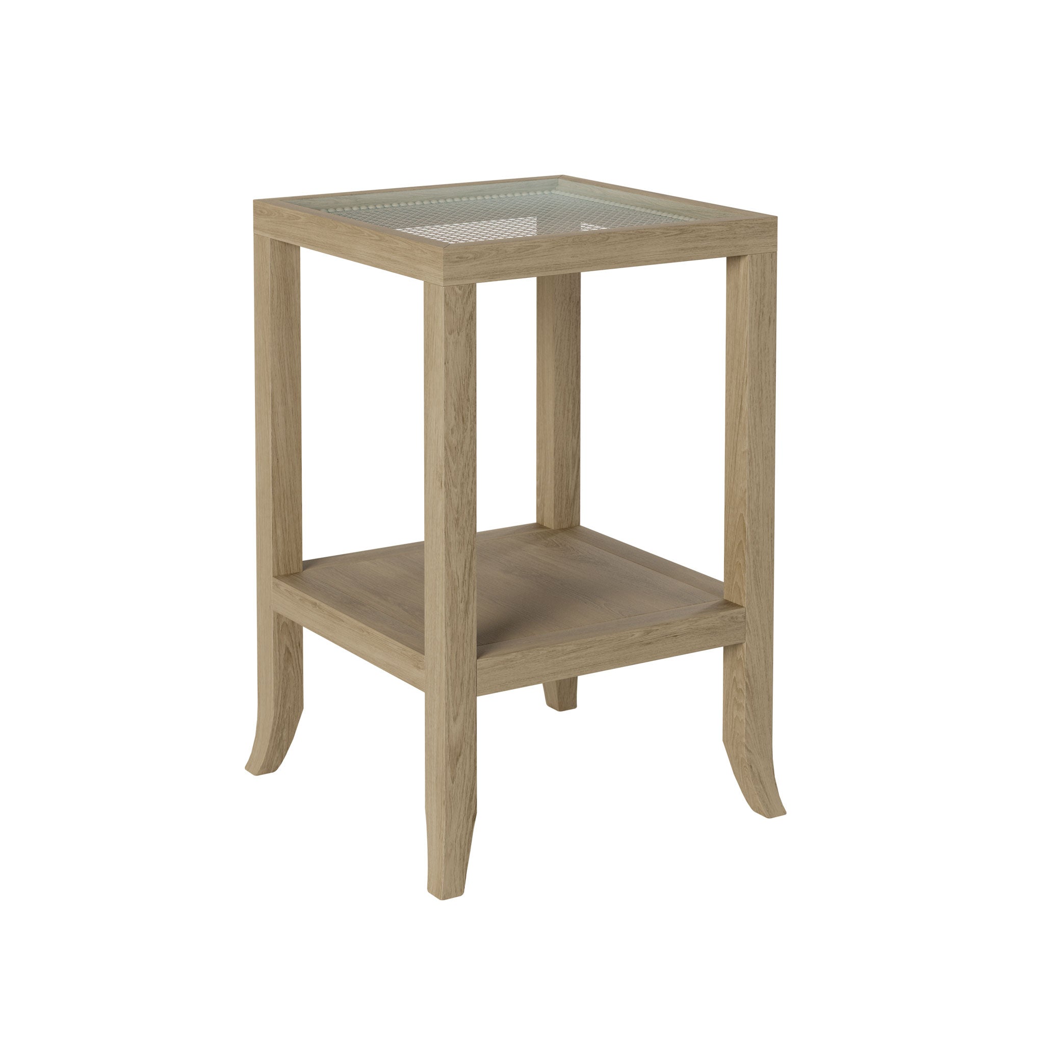The Witley End Table crafted from grey aged oak with elegant glass top. FREE UK Mainland Delivery. Shop online today at www.nobleandnook.co.uk 