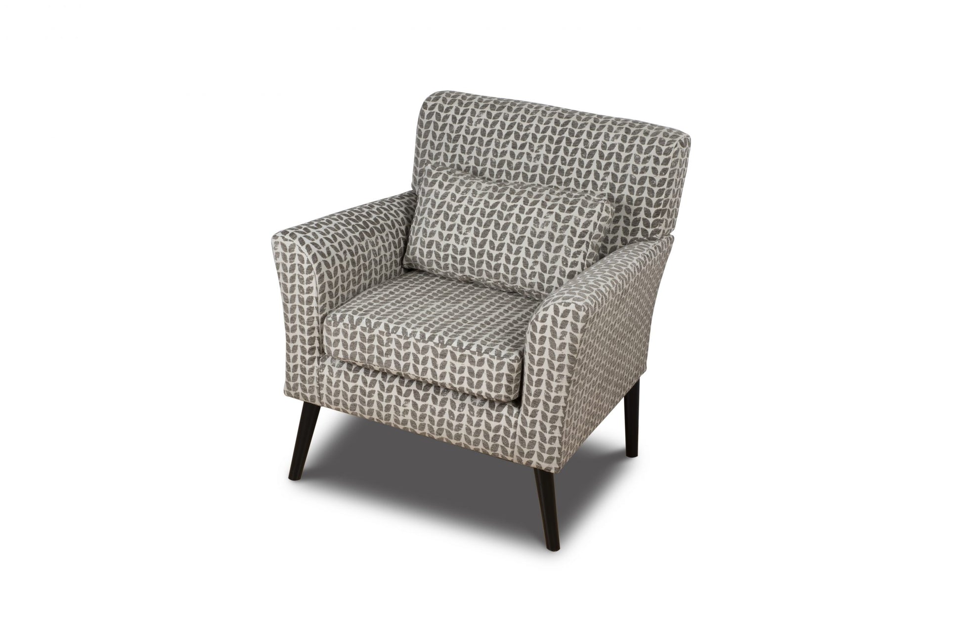 Shop the Warnborough Club Chair in stunning grey patterned fabric and a sleek birch frame and black painted legs by D.I. Designs. FREE UK MAINLAND DELIVERY. Shop online now at www.nobleandnook.co.uk