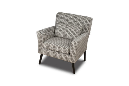 Shop the Warnborough Club Chair in stunning grey patterned fabric and a sleek birch frame and black painted legs by D.I. Designs. FREE UK MAINLAND DELIVERY. Shop online now at www.nobleandnook.co.uk