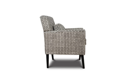 Shop the Warnborough Club Chair in stunning grey patterned fabric and a sleek birch frame and black painted legs by D.I. Designs. FREE UK MAINLAND DELIVERY. Shop online now at www.nobleandnook.co.uk