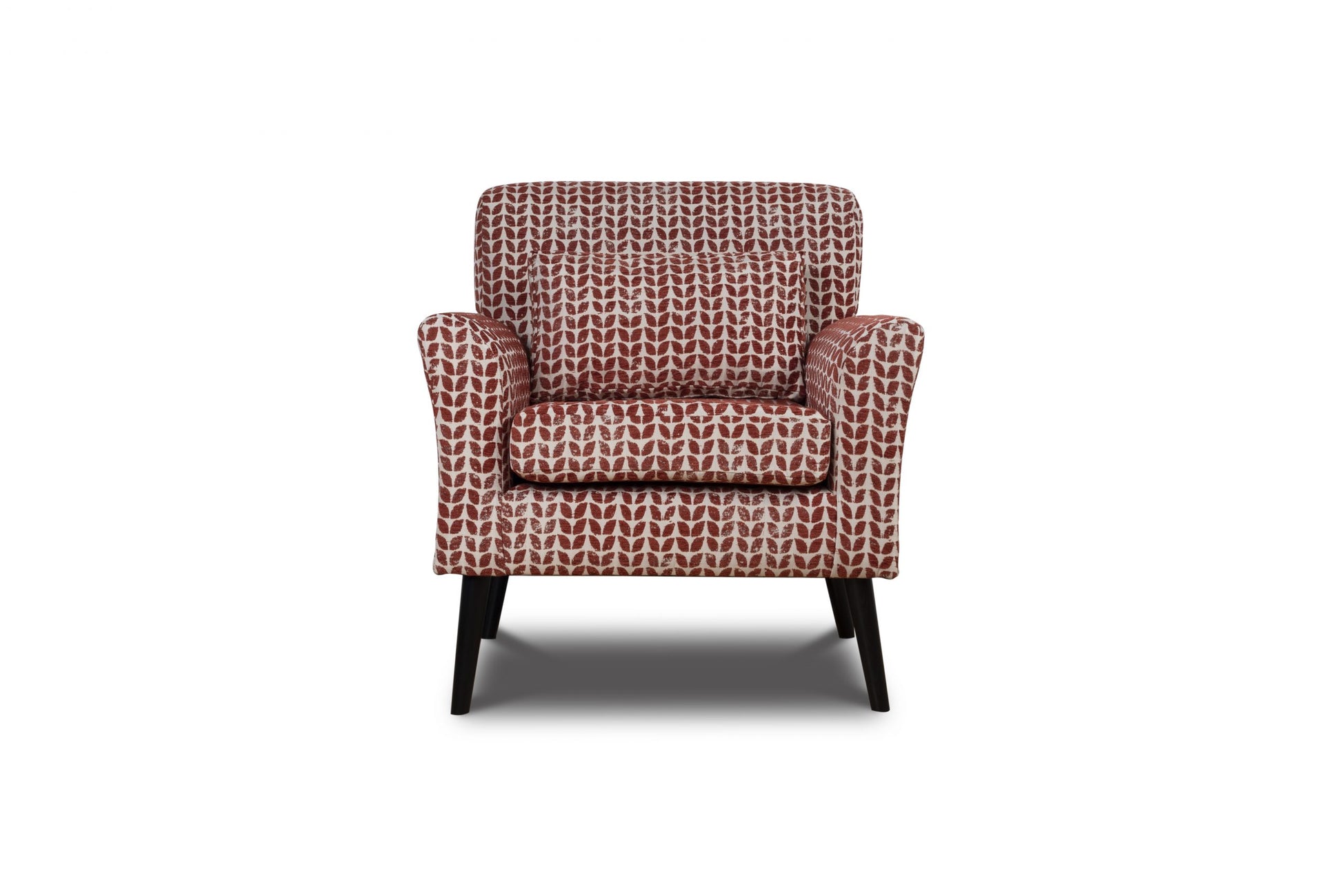 Shop the Warnborough Club Chair in red with a stunning patterned fabric and a sleek birch frame finished with black painted legs. FREE UK MAINLAND DELIVERY. Shop online now at www.nobleandnook.co.uk